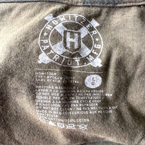 Howitzer Patriot MFG Mens LS Green Camo Shirt Give Me Liberty SZ L USA Tactical - Picture 11 of 15